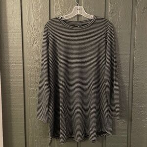 Eileen Fisher Tunic, Womens Medium - Black and Grey Stripe